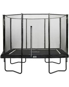 Rechthoekige trampoline 153x214 met net Black Edition  kleur antraciet